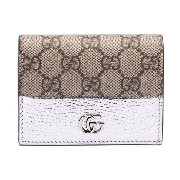 BRAND NEW GUCCI GG MARMONT CARD CASE SUPREME GOLD LEATHER WALLET BOX! - Picture 1 of 12